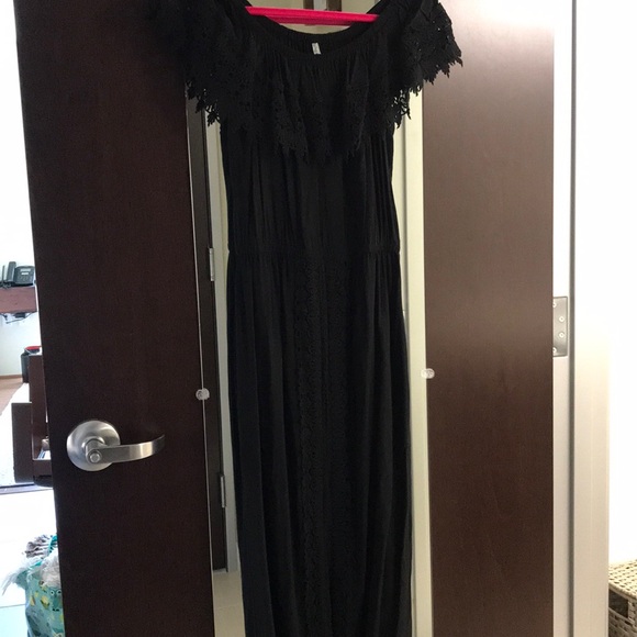 Lace + Viscose black dress - Picture 5 of 8